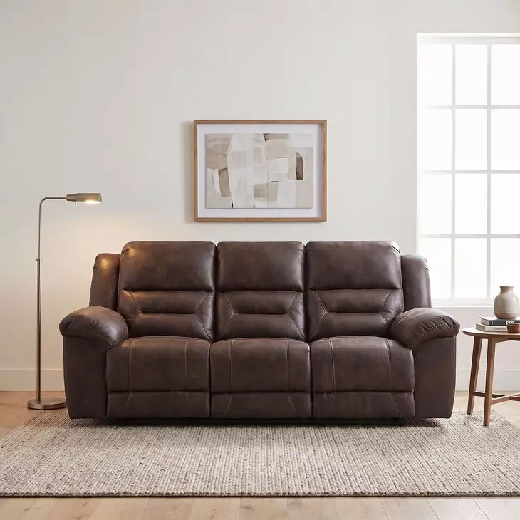 Hazen Dark Brown Double 92" Reclining Sofa