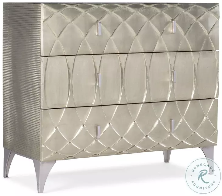 Isadora German Silver Foil Three Drawer Chest