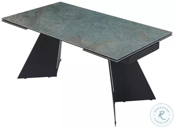 Helen Matte Green Extendable Dining Table