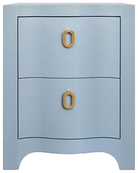 Helena Light Blue Rectangular 2 Drawer Side Table