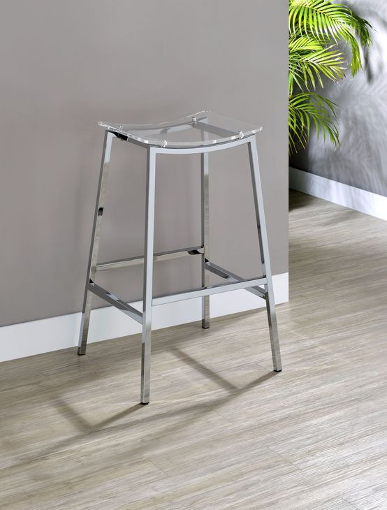 Zena Clear 30" Backless Barstool Set of 2