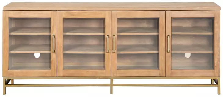 Lindon Belgian Wheat and Burnished Brass 70" TV Stand
