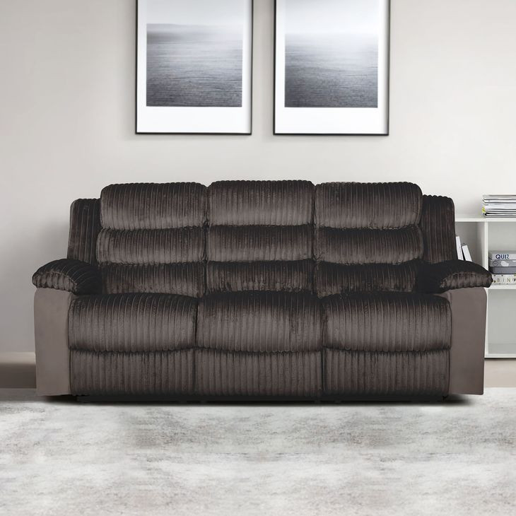 Willow Brown 86" Sofa with Dual Recliner