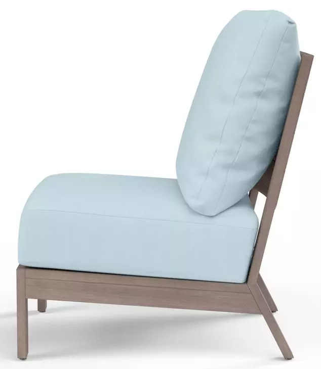 Laguna Canvas Skyline Upholstered Outdoor Armless Club Chair