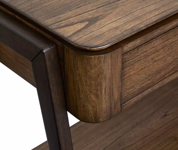 Hallie Milk Chocolate and Dark Chocolate Rectangular End Table