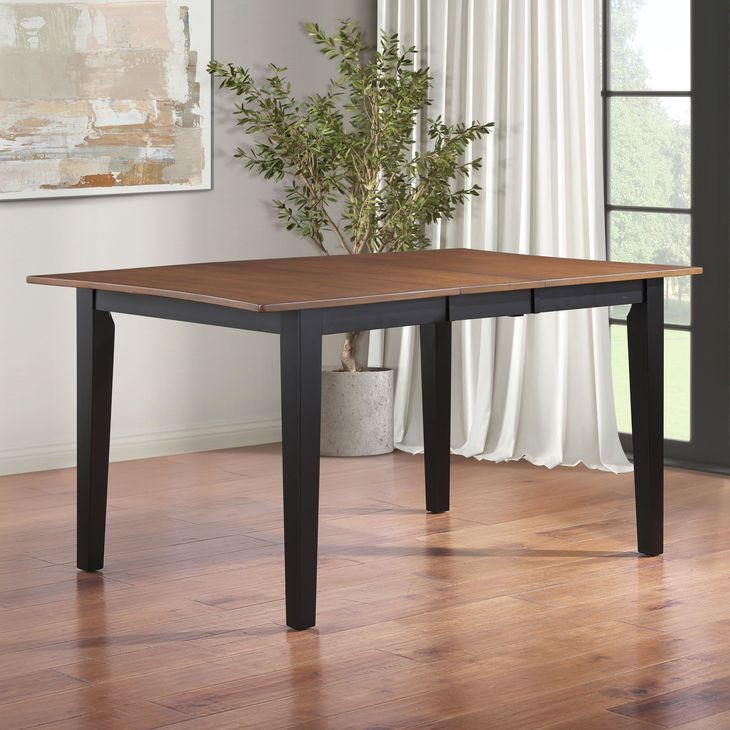Joplin Walnut and Ebony 62" Extendable Rectangular Dining Table
