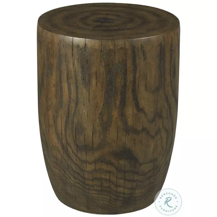 Hidden Treasures Brown Drum End Table