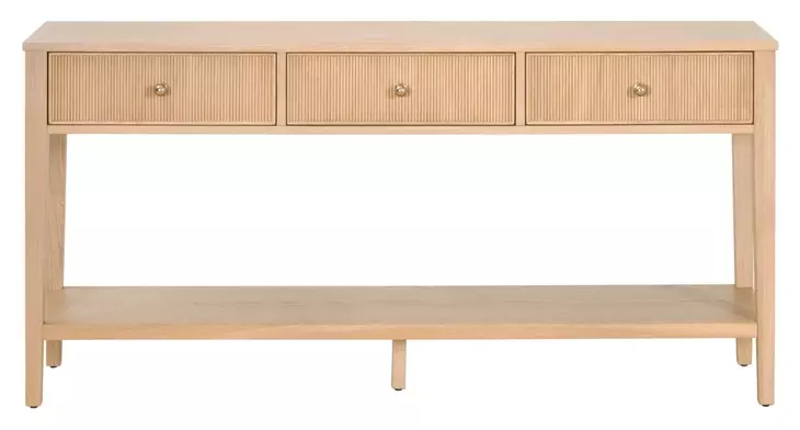 Highland Natural Oak 3 Drawer Console Table