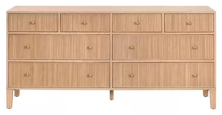 Highland Natural Oak 8 Drawer Double Dresser