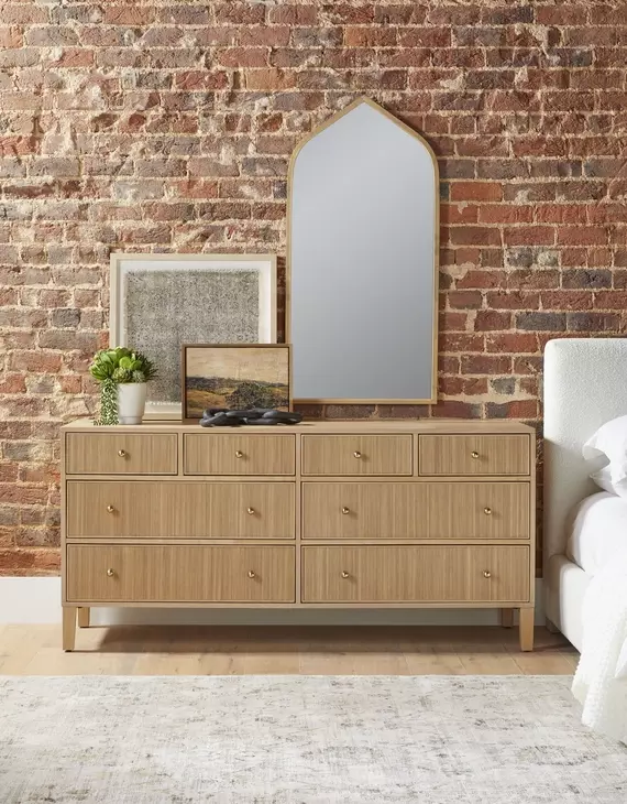 Highland Natural Oak 8 Drawer Double Dresser