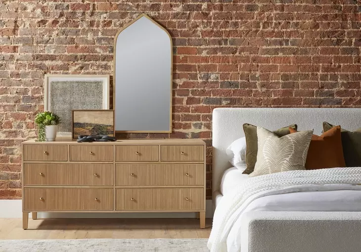 Highland Natural Oak 8 Drawer Double Dresser