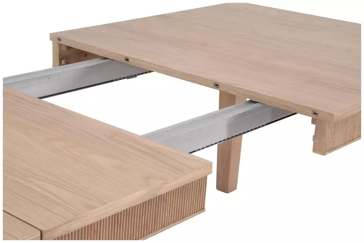 Highland Natural Oak 87" Extendable Rectangular Dining Table