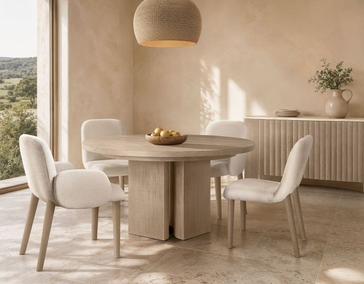 Loggia Aria and White 3 Door Travertine Top Buffet