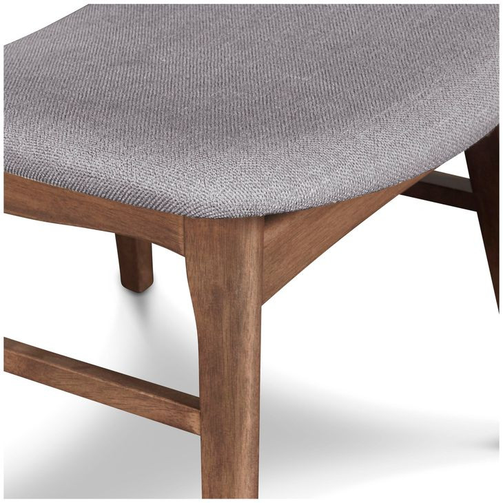 Oscar Walnut and Gray 42" Round Glass Top Dining Set with 4 Cushion Chairs