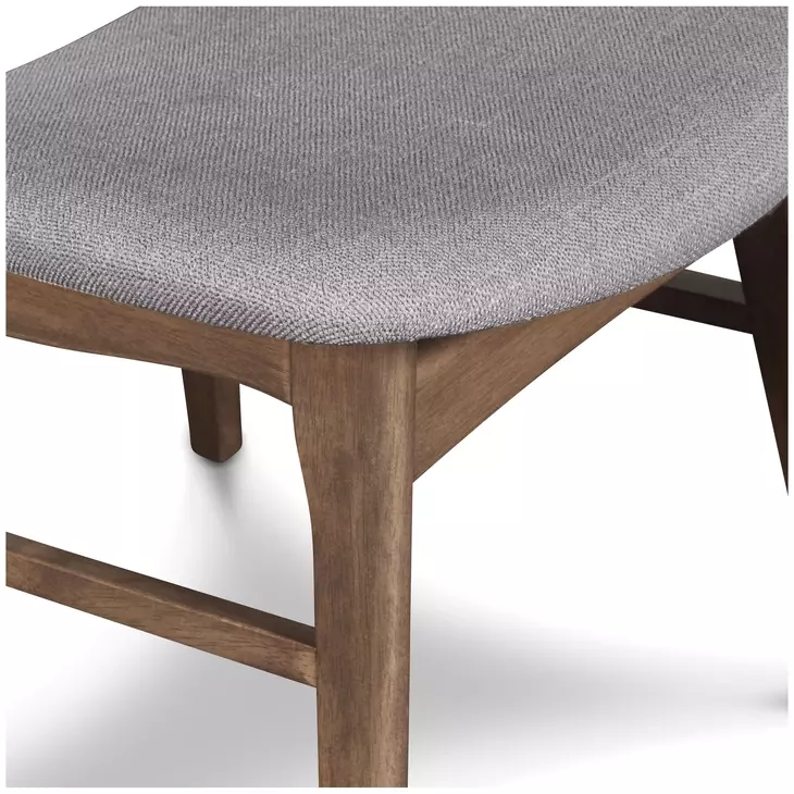 Oscar Walnut and Gray 42" Round Glass Top Dining Set with 4 Cushion Chairs