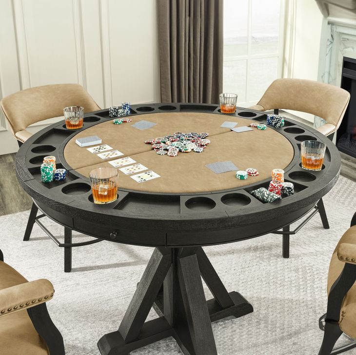 Rylie Black 48" Round Counter Height Dining Table