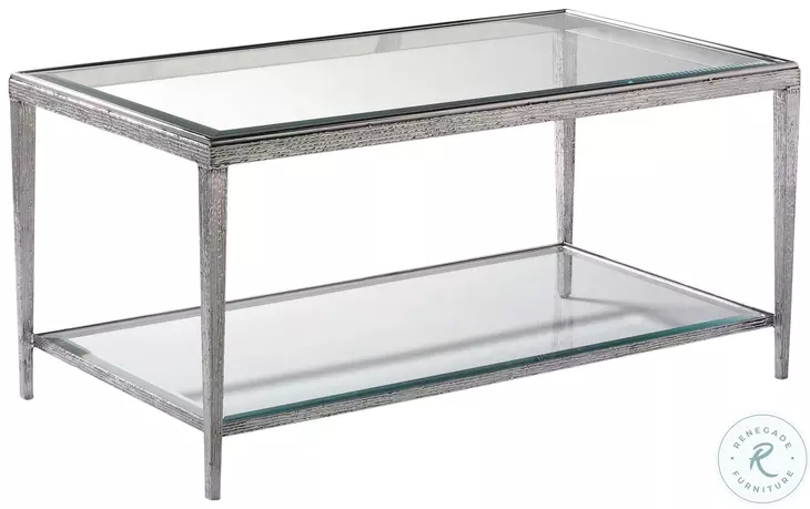 Jinx Glass And Nickel Rectangle Cocktail Table