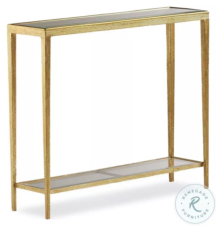 Jinx Glass And Brass Small ConsoleTable