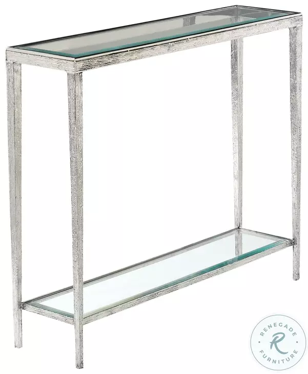 Jinx Glass And Nickel Small Console Table
