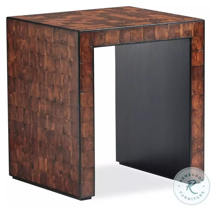 Belloir Walnut End Grain Veneers Chairside Table