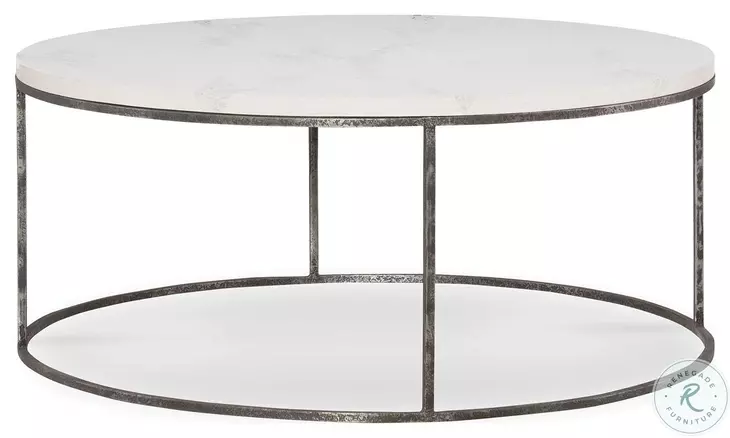 Junie Creme Scagliola And Burnished Antique Cocktail Table