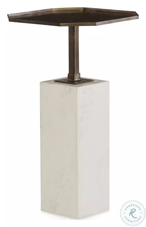Icon Wrought Iron And Carrara Scagolia Chairside Table