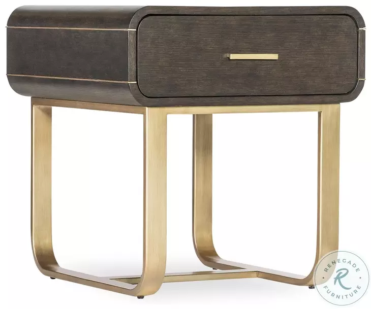 Commerce And Market Dark Wood And Gold Metropolitan End Table