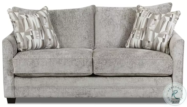 Juniper Hutton Elephant Full Size Memory Mattress Sleeper Sofa with Beige Throw Pillows