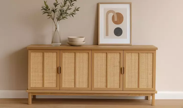 Seymour Natural 4 Door Sideboard