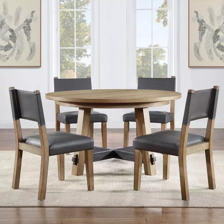 Aubrey Brown 54" Round Dining Table
