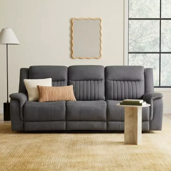 Dean Gray Double 86" Reclining Sofa