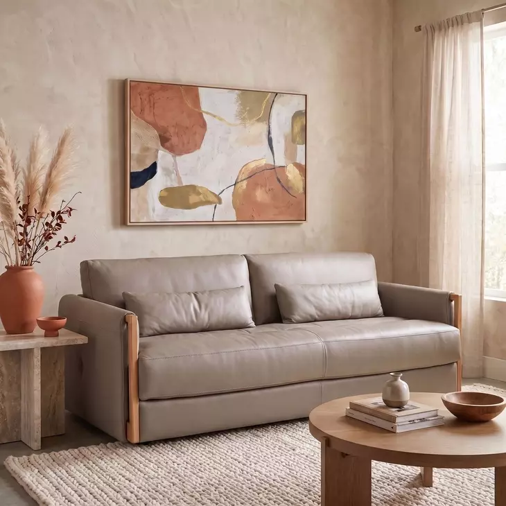 Meridian Miami Truffle Leather Sofa From Hooker | Coleman Furniture