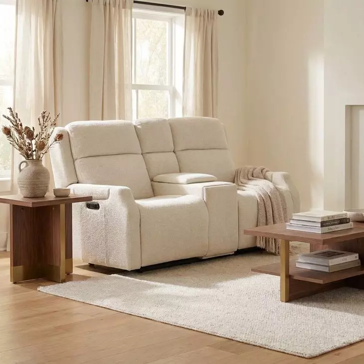 Nelson Wayfarer Frost 68" Zero Gravity Power Console Loveseat with Power Headrest & Lumbar