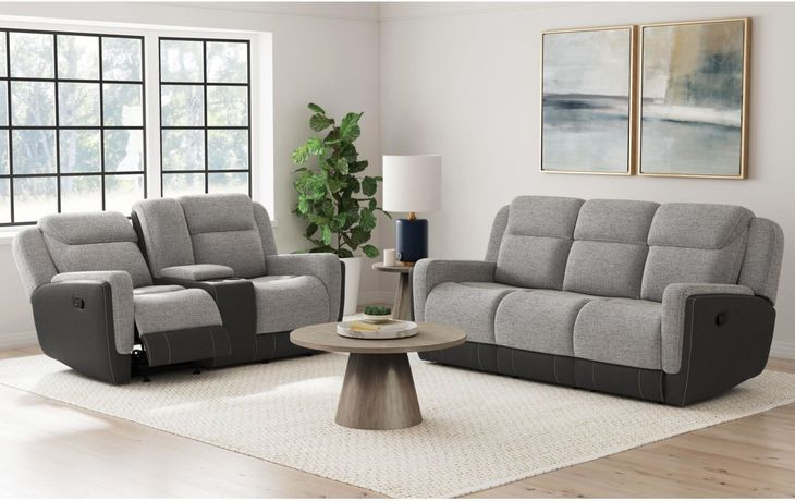 Viper Gray 75" Glider Reclining Loveseat with Console