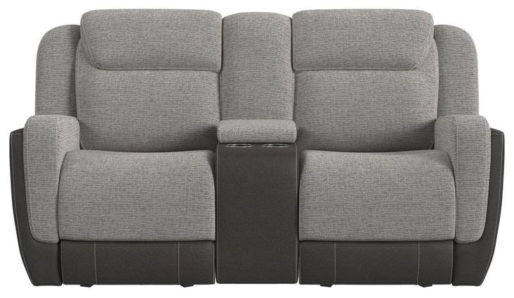 Viper Gray 75" Glider Reclining Loveseat with Console