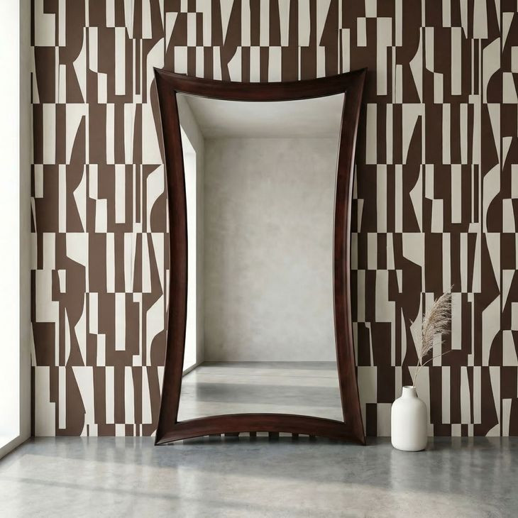 Hour Glass Merlot Rectangular Floor Mirror
