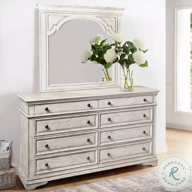 Highland Park Distressed Rustic Ivory Dresser from Steve Silver
