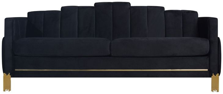 Empire Black 83" Sofa with LED