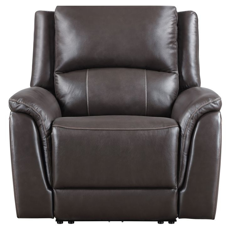 Alexandria Chocolate Power Recliner with USB Charging