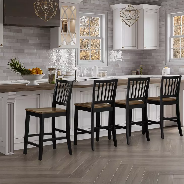 Joplin Black and Brown Counter Height Chair Set of 2