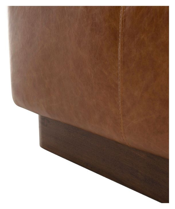 Cedarro Avelino Saddle Leather Upholstered Rectangular Cocktail Ottoman