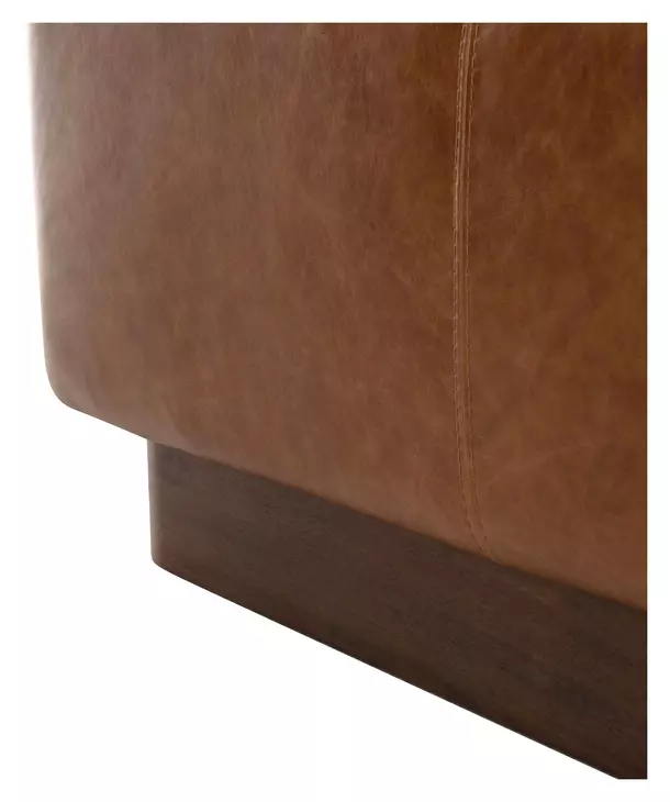 Cedarro Avelino Saddle Leather Upholstered Rectangular Cocktail Ottoman