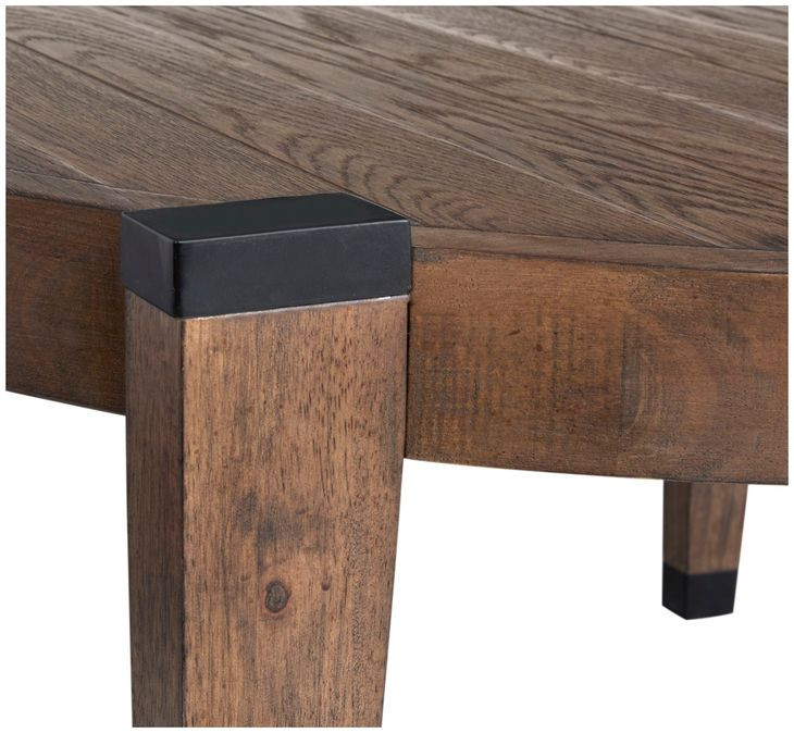 Kaysen Wallaby and Matte Black Round Cocktail Table