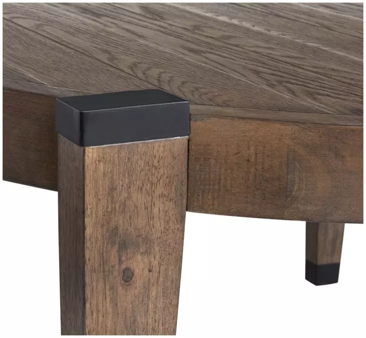 Kaysen Wallaby and Matte Black Round Cocktail Table