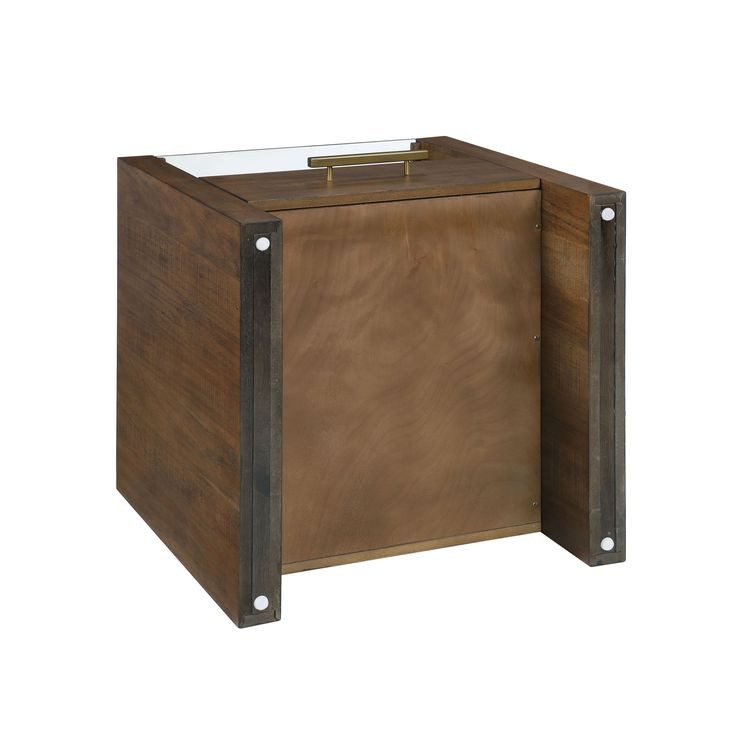 Garland Toffee Rectangular Glass Top Ocassional Table with Casters