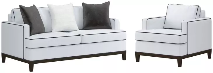 Artisan Upholstery Snow White Everett Living Room Set