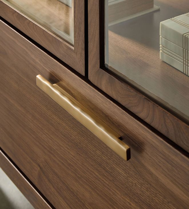 Eleana Medium Brown 2 Glass Door Display Cabinet with LED