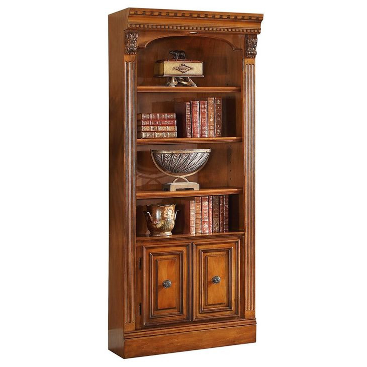 Huntington Antique Vintage Pecan 32" Open Top Bookcase