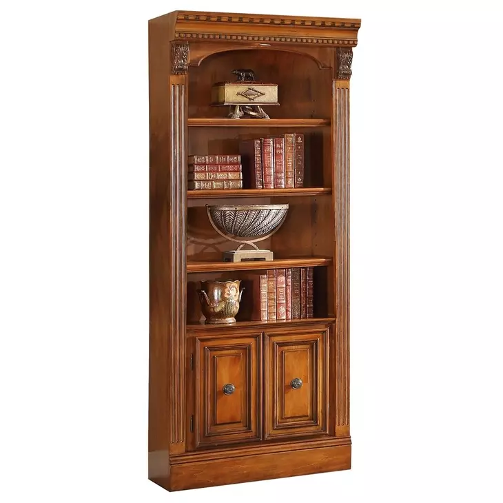 Huntington Antique Vintage Pecan 32" Open Top Bookcase