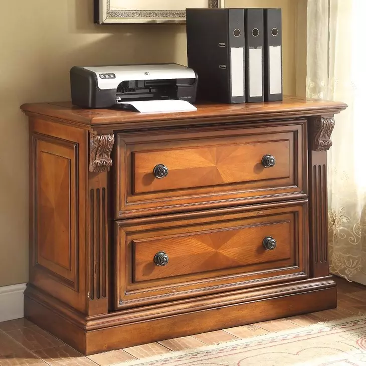 Huntington Antique Vintage Pecan 2 Drawer Lateral File